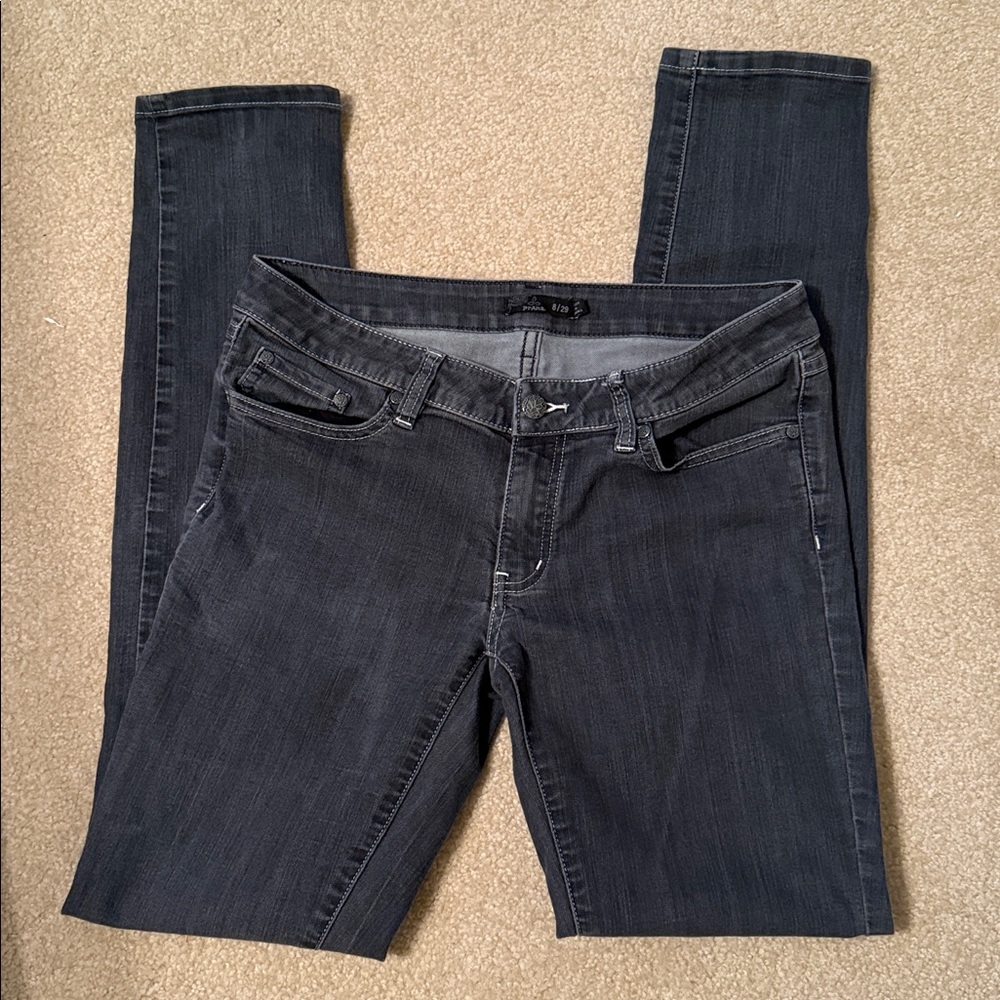prAna Gray Kayla Mid Rise Skinny Slim Stretch Jeans Organic Cotton - Size 8/29